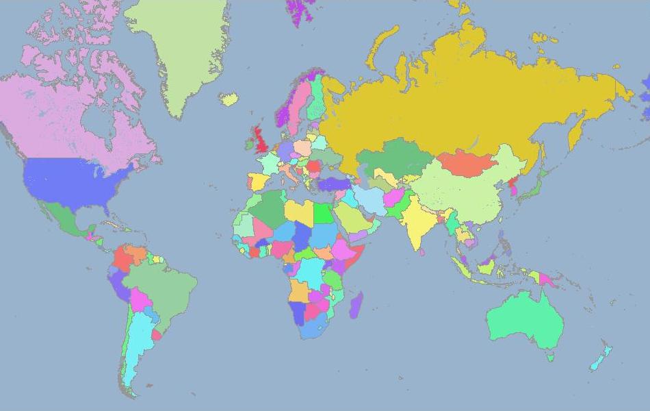 Карта мира 2019 года